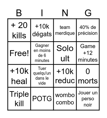 Overwatch bingo Card