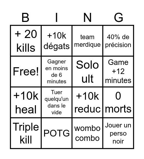 Overwatch bingo Card