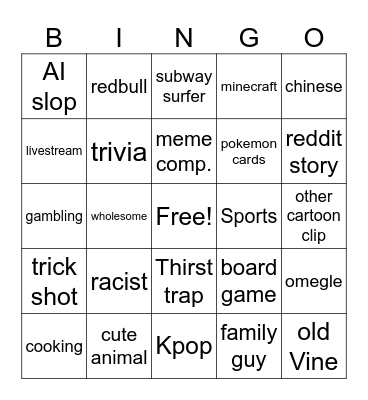 bbbbbbbbbinggoooooooooo Bingo Card