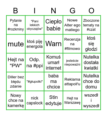 Miodowe bingo 26.04 Bingo Card