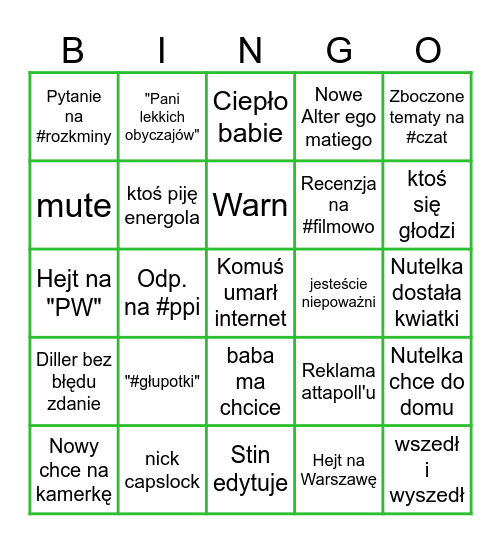 Miodowe bingo 26.04 Bingo Card