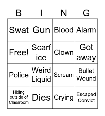 Lockdown BINGO Card