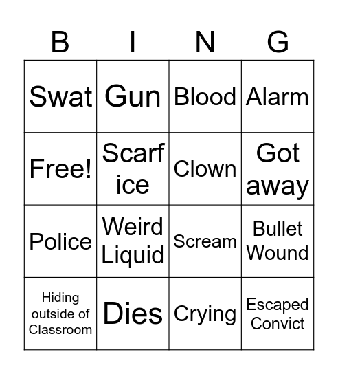 Lockdown BINGO Card