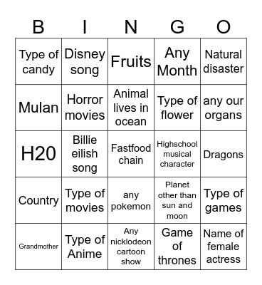 Infinite craft Bingo Card