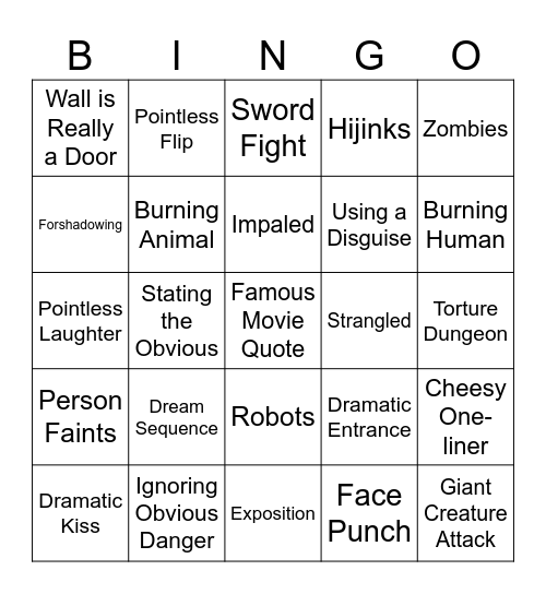 BINGOFLIX: The Princess Bride Bingo Card