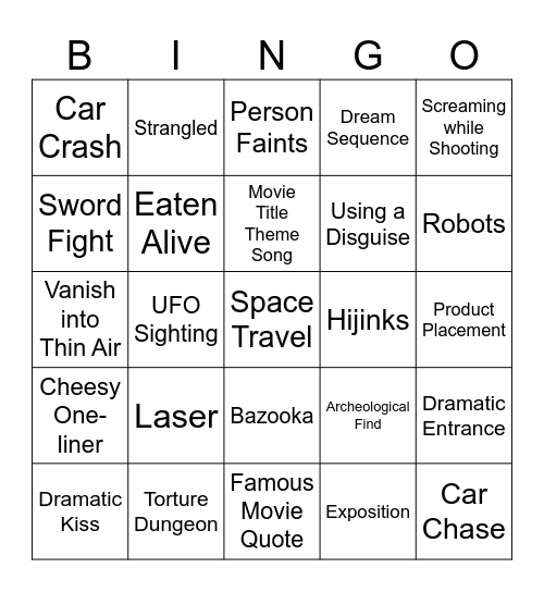 BingoFlix: The Princess Bride Bingo Card