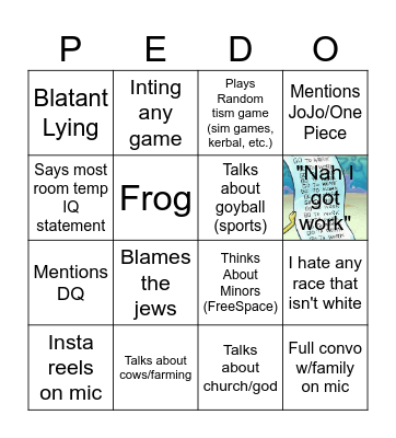 Bobby Bingo Card