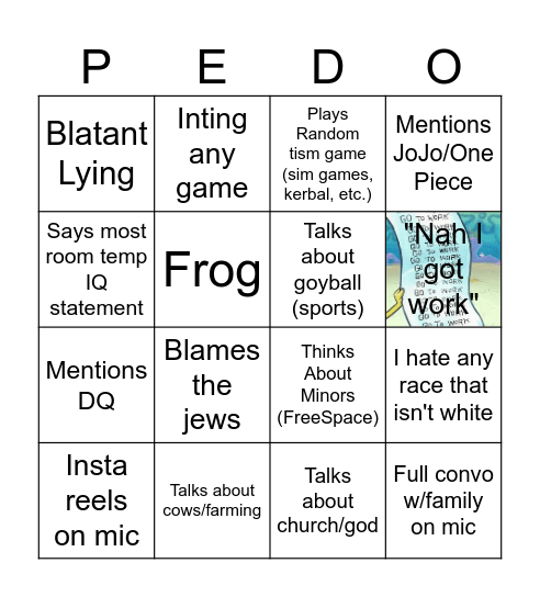 Bobby Bingo Card