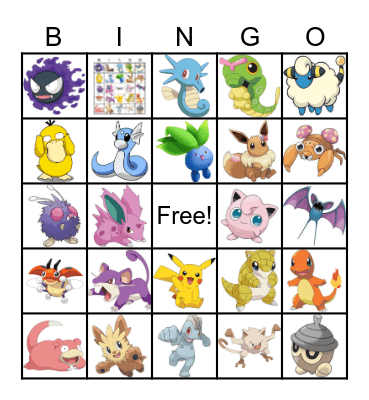 Pokemon Bingo Card