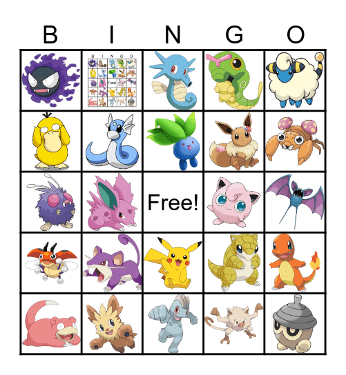 Pokemon Bingo Card