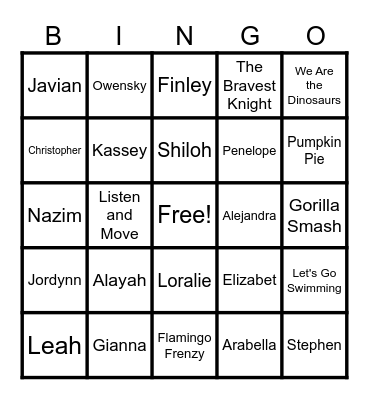 B is for Bingo Card
