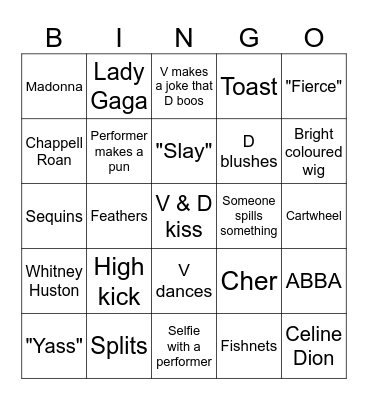 Drag Brunch Bingo Card