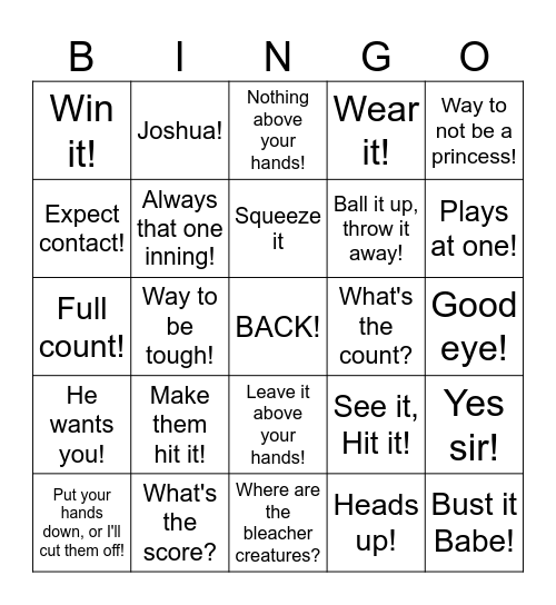GA STICKS BINGO Card