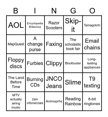 Oldheads Bingo Card