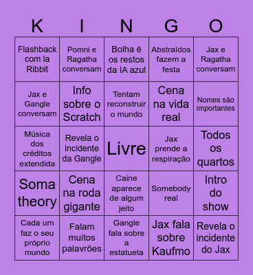 O Incrível Bingo Digital! Bingo Card