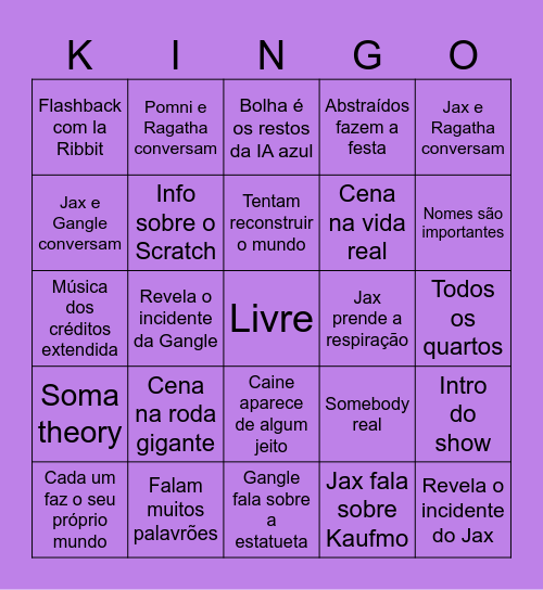 O Incrível Bingo Digital! Bingo Card
