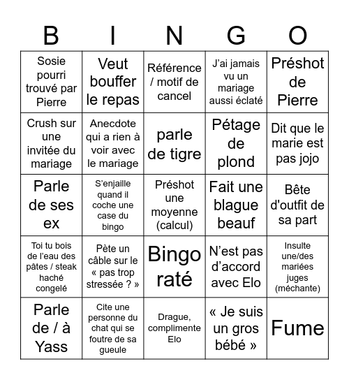 Bingo de Pierre Delahousse Bingo Card
