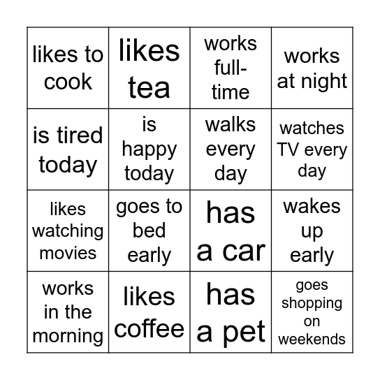 Getting to know you_Literacy Bingo Card