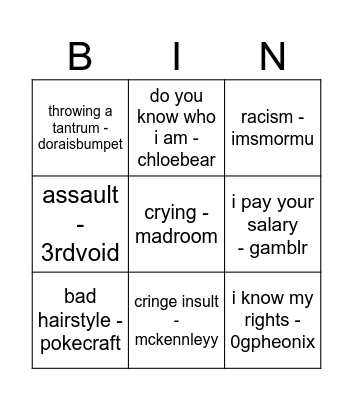 bingobaker Bingo Card