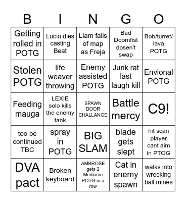 ow bingo Card