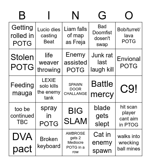 ow bingo Card