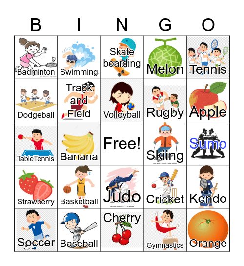 I Like Bingo Card