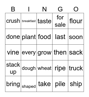 a look at breakfast Bingo Card