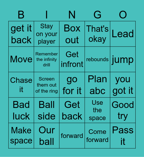 Fireflies&Sprites Bingo Card