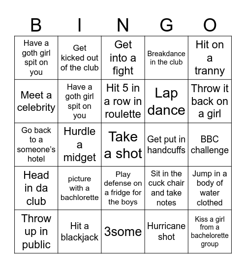 Bachelor Bingo Card