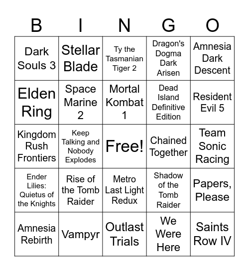 Clean Up Bingo Card