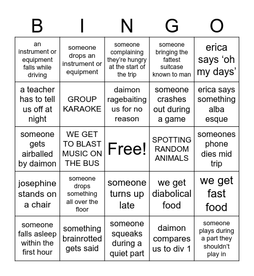 GIJ BINGO Card