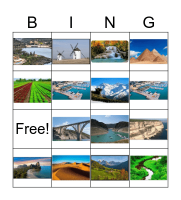 PAISAJES Bingo Card