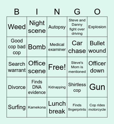 Hawaii 5-0 Bingo Card