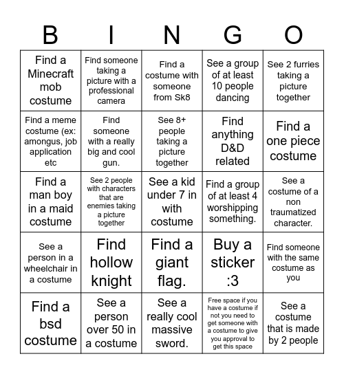 Comicon bingoboard Bingo Card