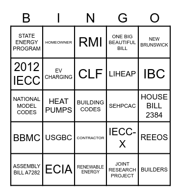 CIMA Bingo Card