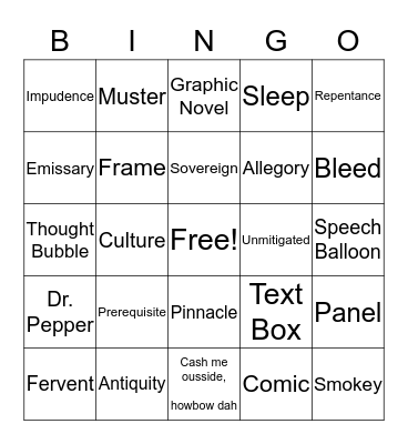 American Born Chinese Bingo Card