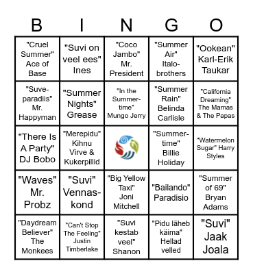 SUVE BINGO Card
