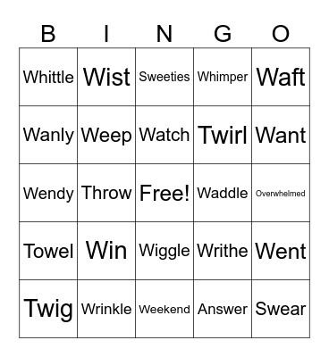 Untitled Bingo flowering flowered flowerer . sweeping sweeper   troweling troweled   troweller towering                             towered towelling towelled wigging wigged swinging swinged swinger switching switched switcher twitching twitched twitche Bingo Card