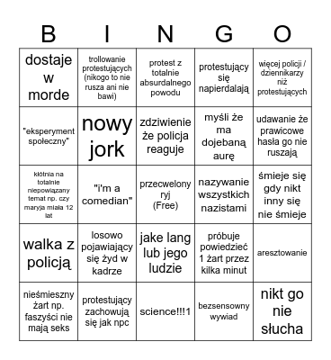 walter masterson bingo Card
