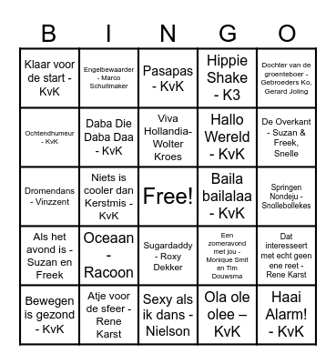 Koningsdag 2026 Bingo Card