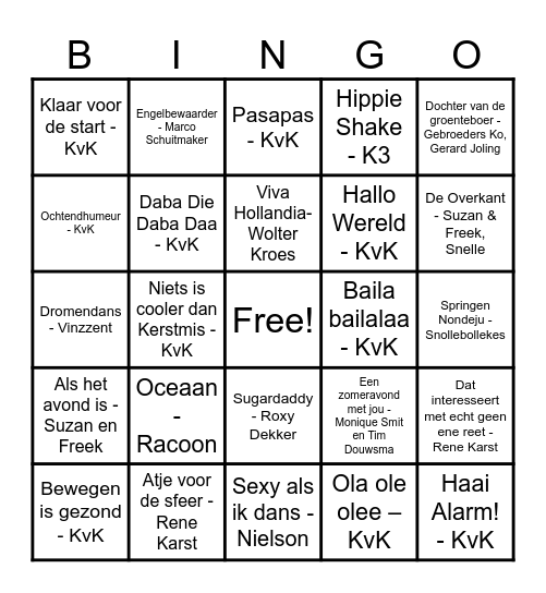 Koningsdag 2026 Bingo Card