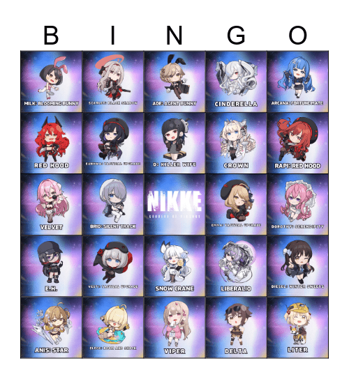 BE THE STAR Bingo Card