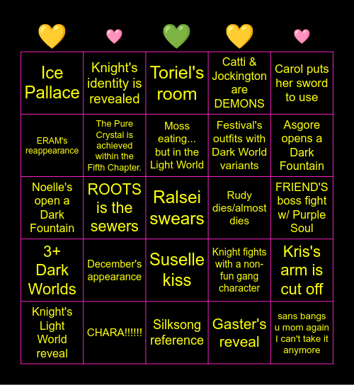 DELTARUNE CH 5 Bingo Card