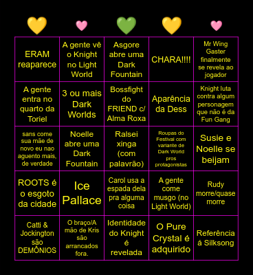DELTARUNE CAP 5 Bingo Card