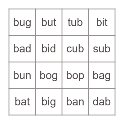 UFLI Lesson 17 Bingo Card