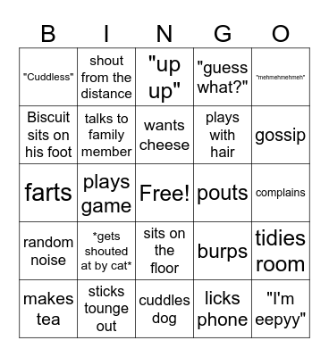 Elliot Call Bingo Card