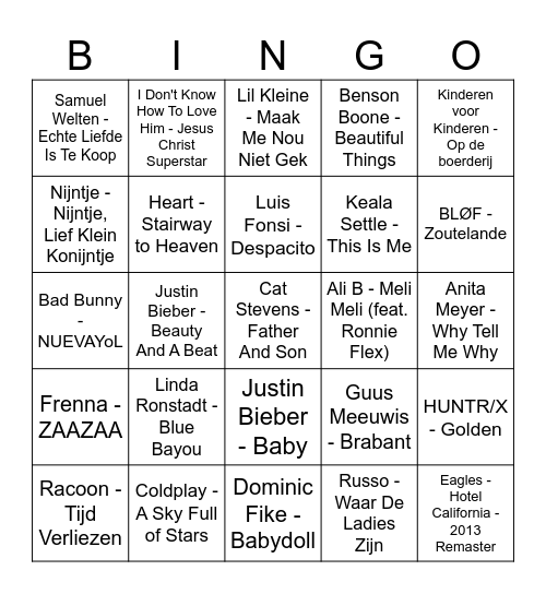 50 jaar getrouwd de Leistert Bingo Card