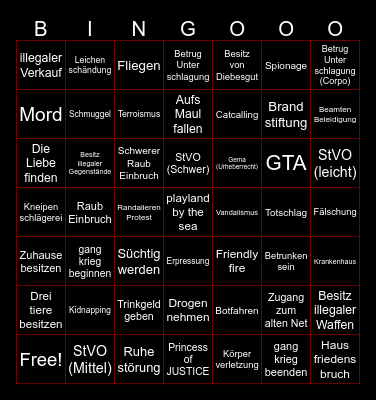 Attas Awsome Bingo Card