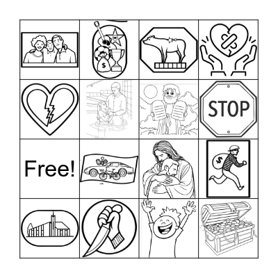 Ten Commandments Bingo Card