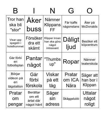 Robert-bingo Card